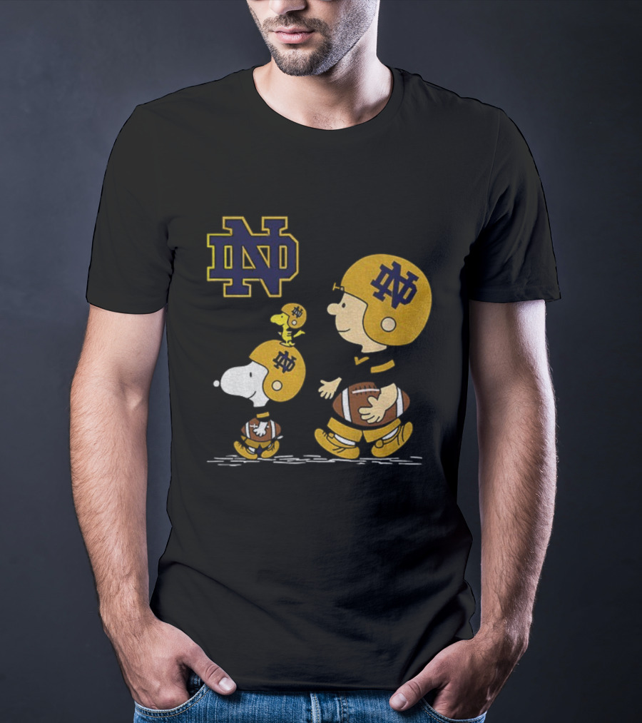 Snoopy Peanuts Notre Dame Fighting Irish Football 2025 Fan Collection T-Shirt
