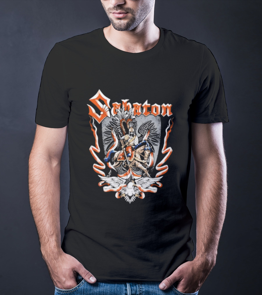 Sabaton Winged Hussars Vintage Style Crest Emblem T-Shirt