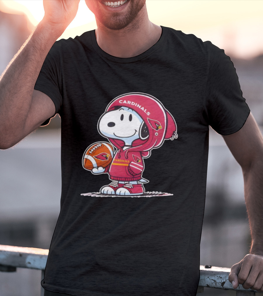 Snoopy Arizona Cardinals Football And Ball T-Shirt