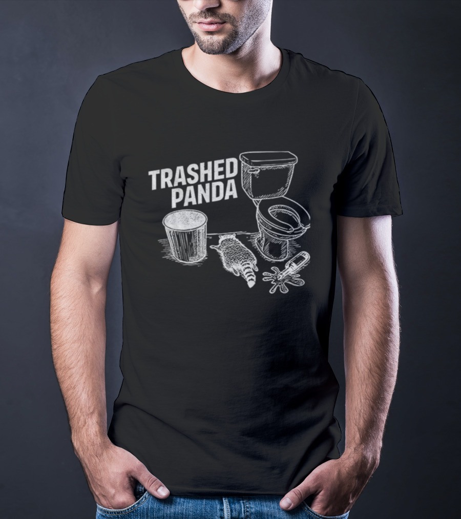Trashed Panda Funny Raccoon Meme Toilet Humor T-Shirt