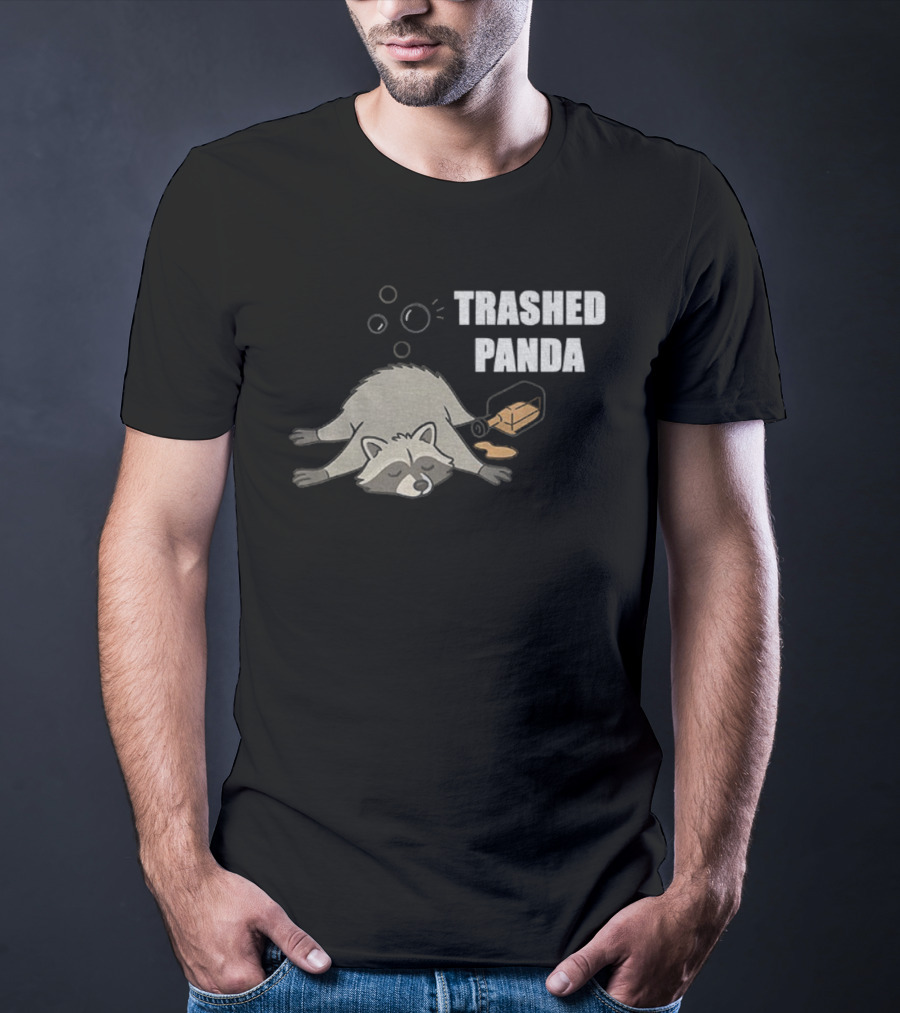 Trashed Panda Raccoon True Story Virginia Liquor Adventure T-Shirt