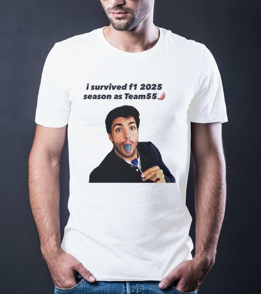 I Survived F1 2025 Season As Team55 Carlos Sainz Blue Tongue Lollipop T-Shirt
