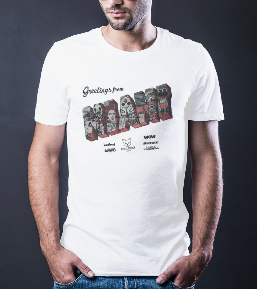 Greetings From Miami Murkage Cartel Owl Chocodile Slush Puppie T-Shirt