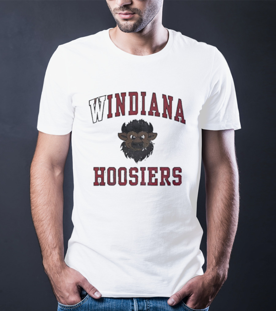 Indiana Hoosiers Vintage Buffalo Head Curved Style T-Shirt