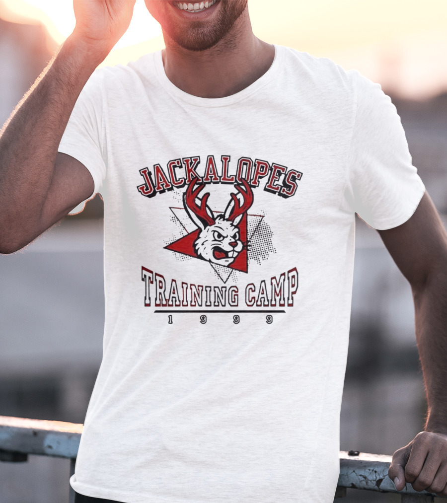 Jackalopes Training Camp 1999 Vintage Red Black Antler Head Design T-Shirt