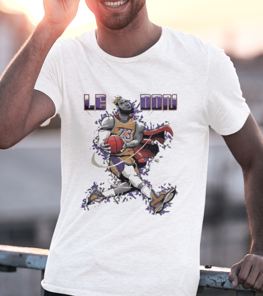 LeBron James Ledon Los Angeles Lakers Basketball Superman Style T-Shirt