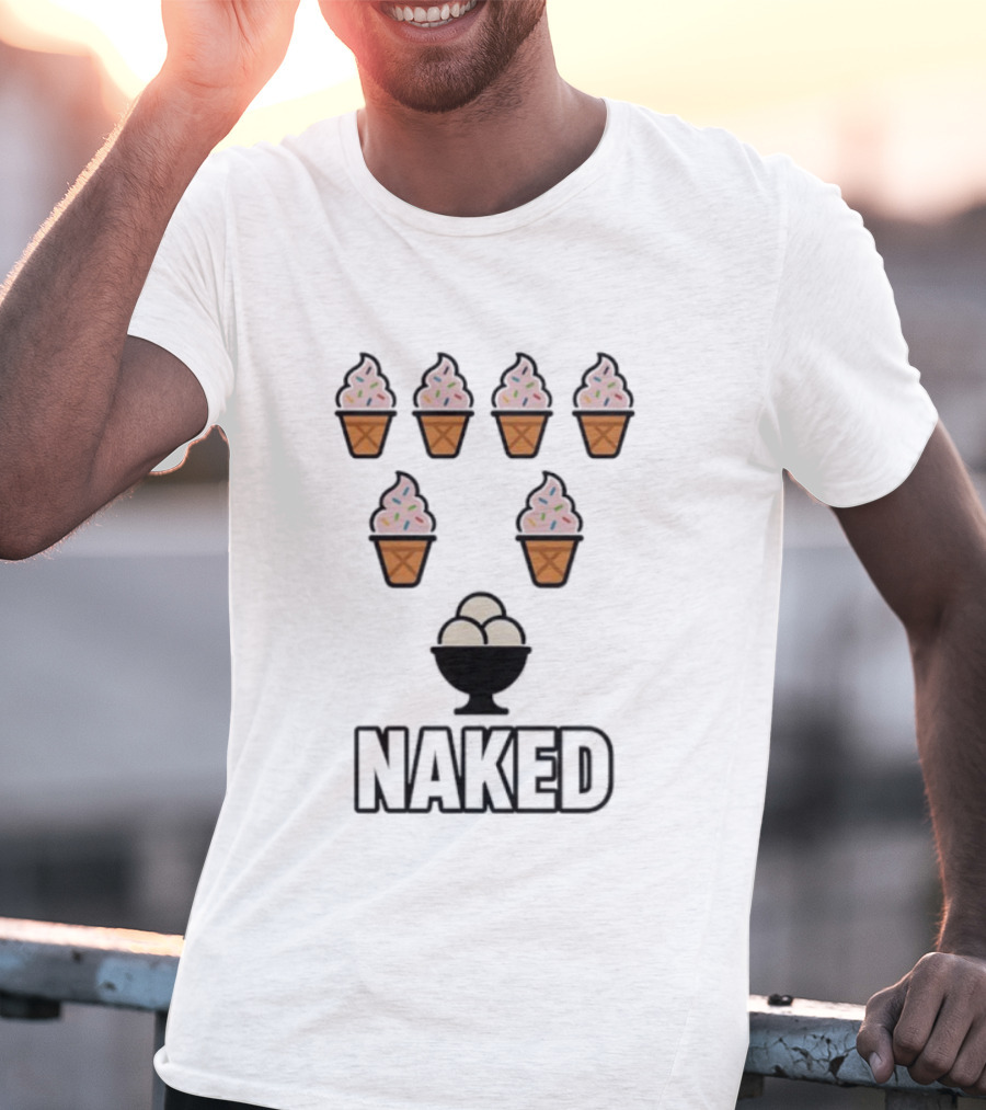 Naked Ice Cream Cones Sprinkles Bowl T-Shirt