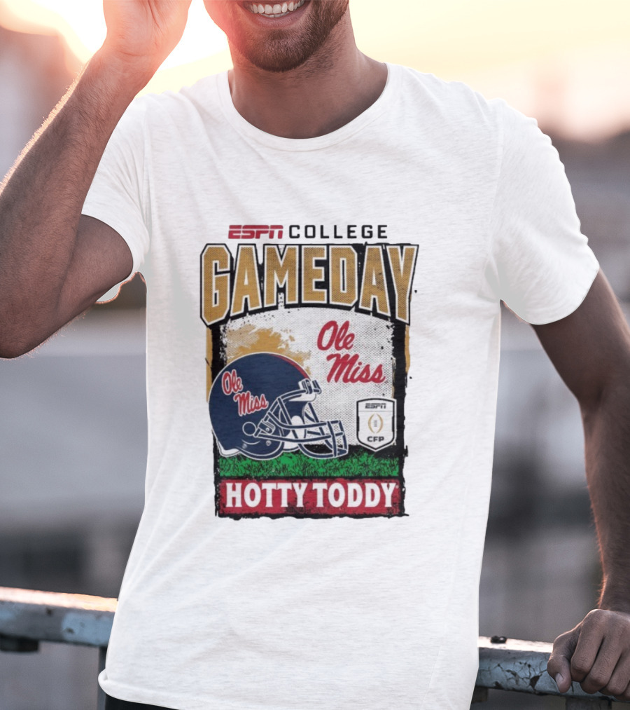 ESPN College Football Gameday Ole Miss Helmet Hotty Toddy CFP T-Shirt
