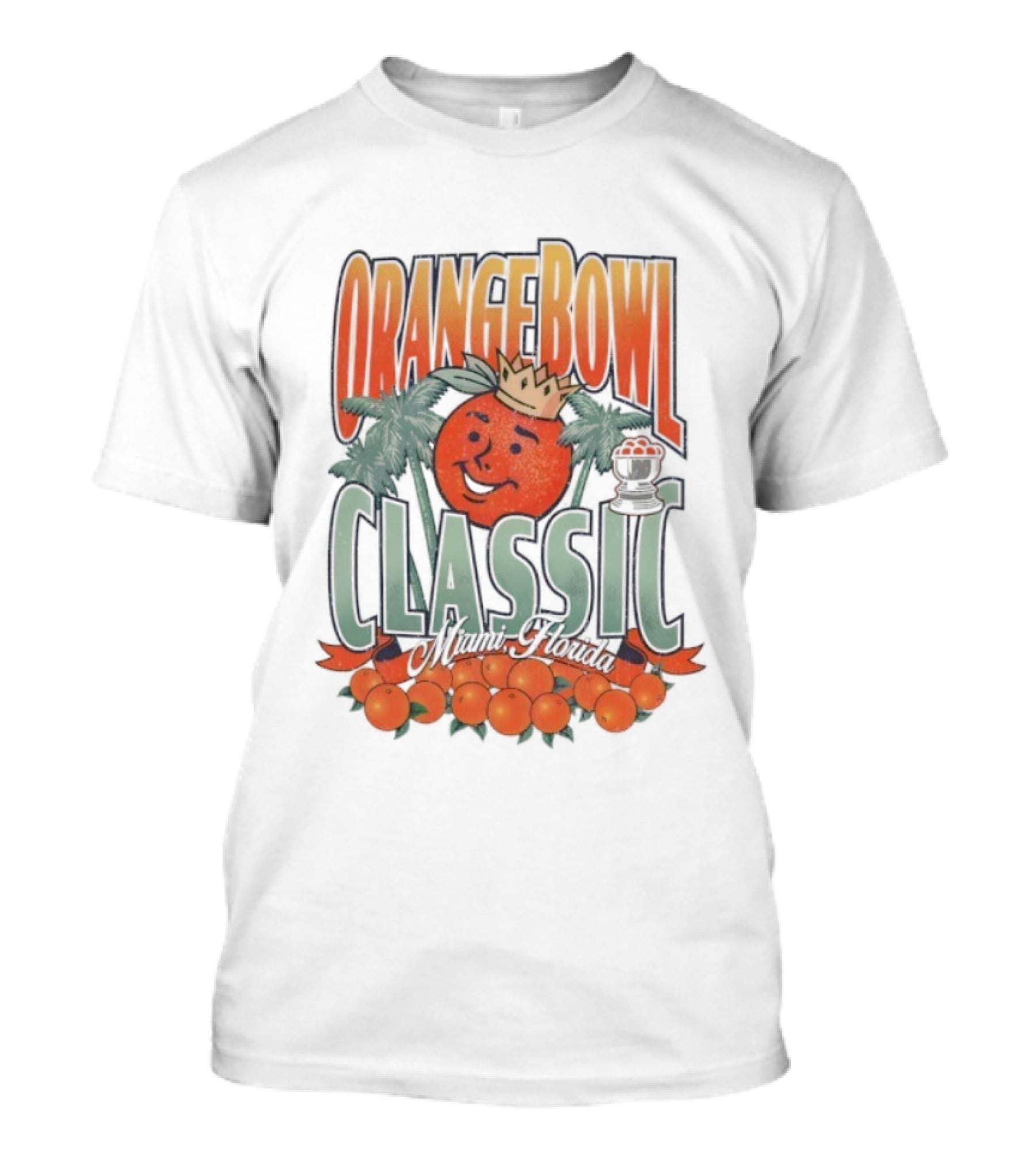 Orange Bowl Classic Miami Crowned Orange Palm Trees Vintage T-Shirt