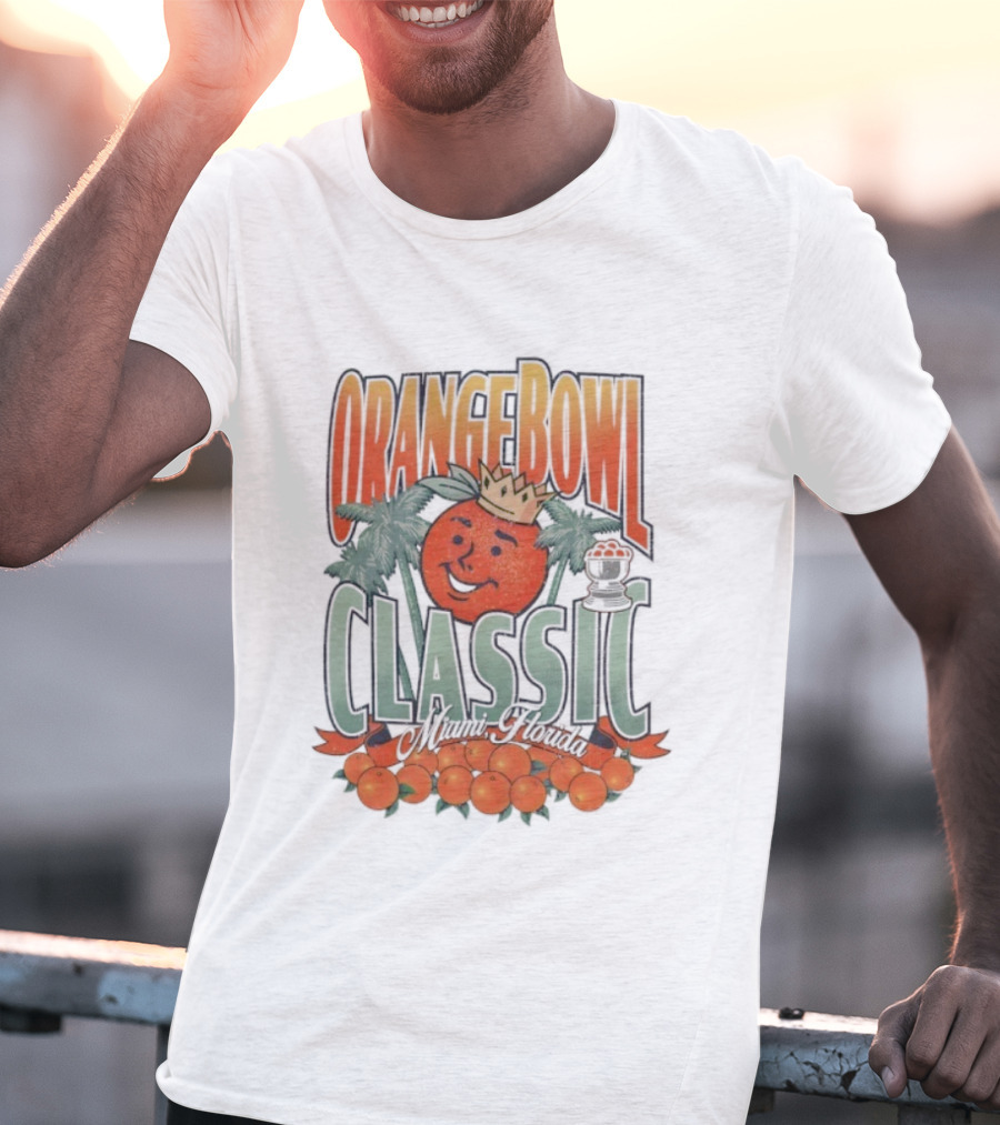 Orange Bowl Classic Miami Crowned Orange Palm Trees Vintage T-Shirt