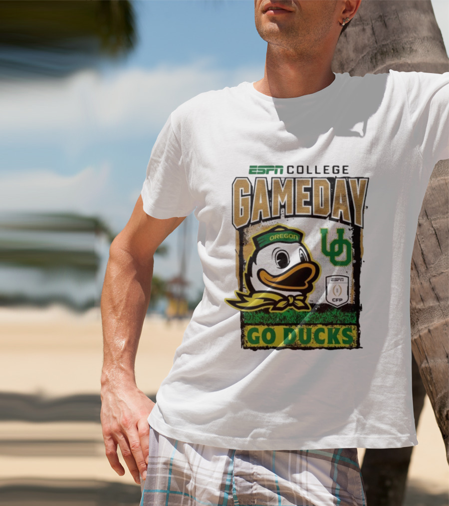 ESPN College Gameday Oregon Ducks UO CFP Go Ducks Mascot T-Shirt