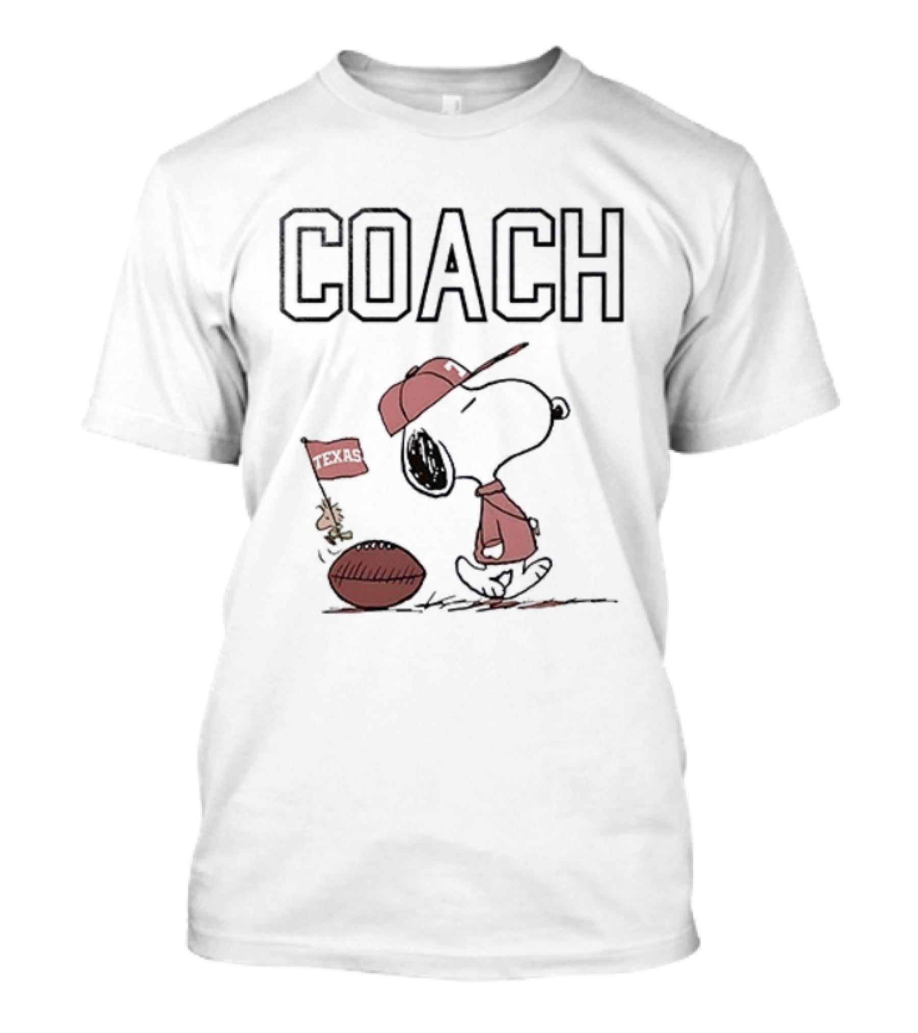 Snoopy Coach Peanuts Woodstock Football Texas Longhorns T-Shirt