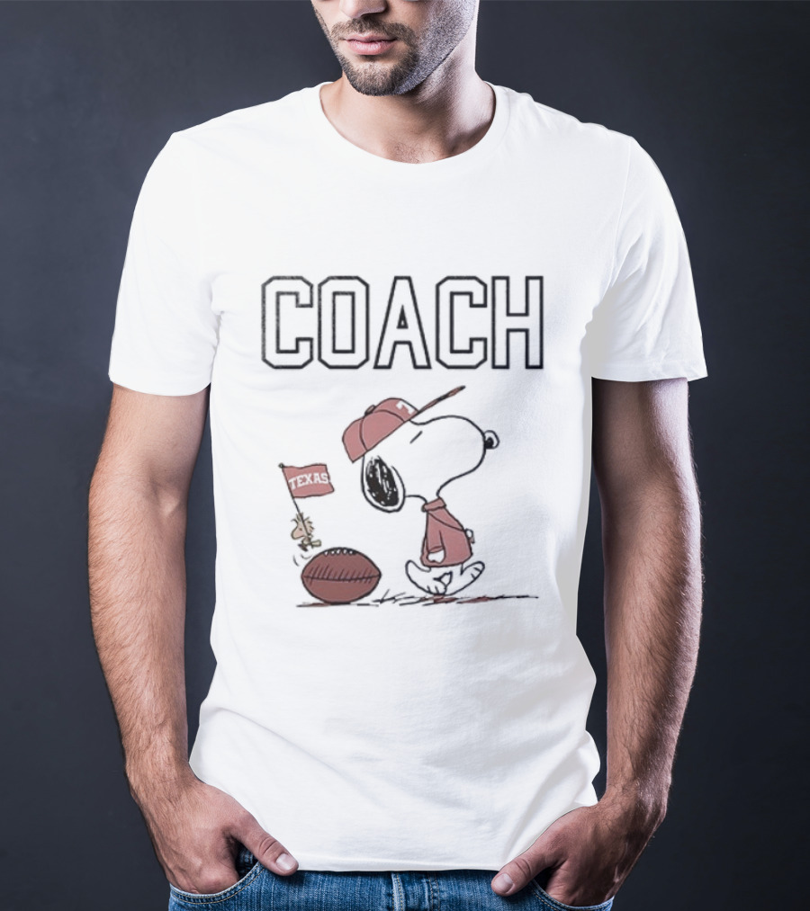 Snoopy Coach Peanuts Woodstock Football Texas Longhorns T-Shirt