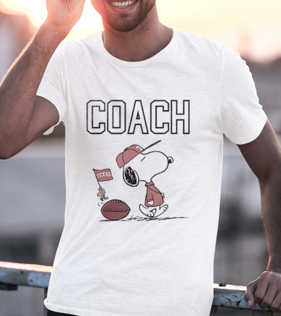 Snoopy Coach Peanuts Woodstock Football Texas Longhorns T-Shirt