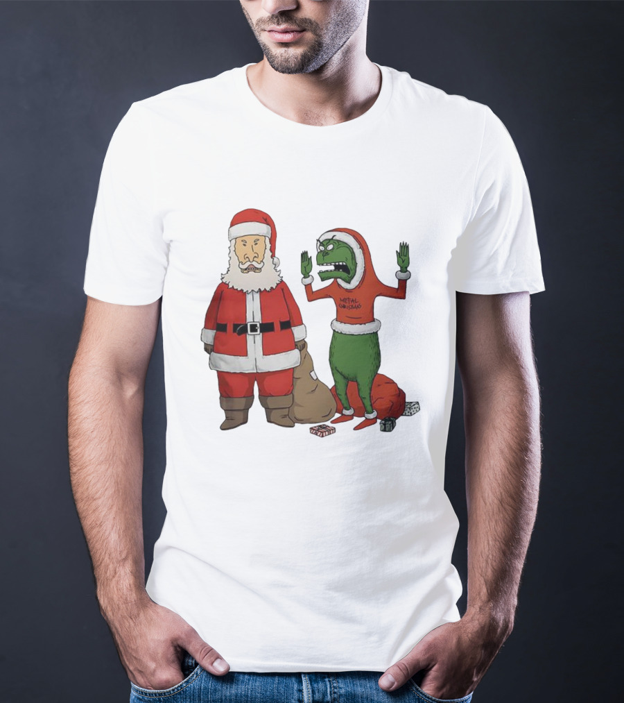 Stupid Santas Grincholio Metal Christmas Parody T-Shirt