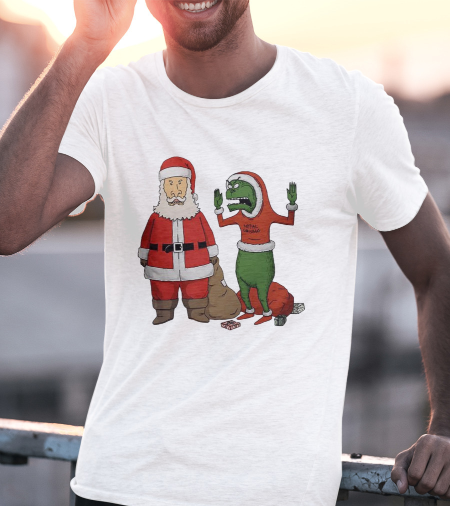 Stupid Santas Grincholio Metal Christmas Parody T-Shirt