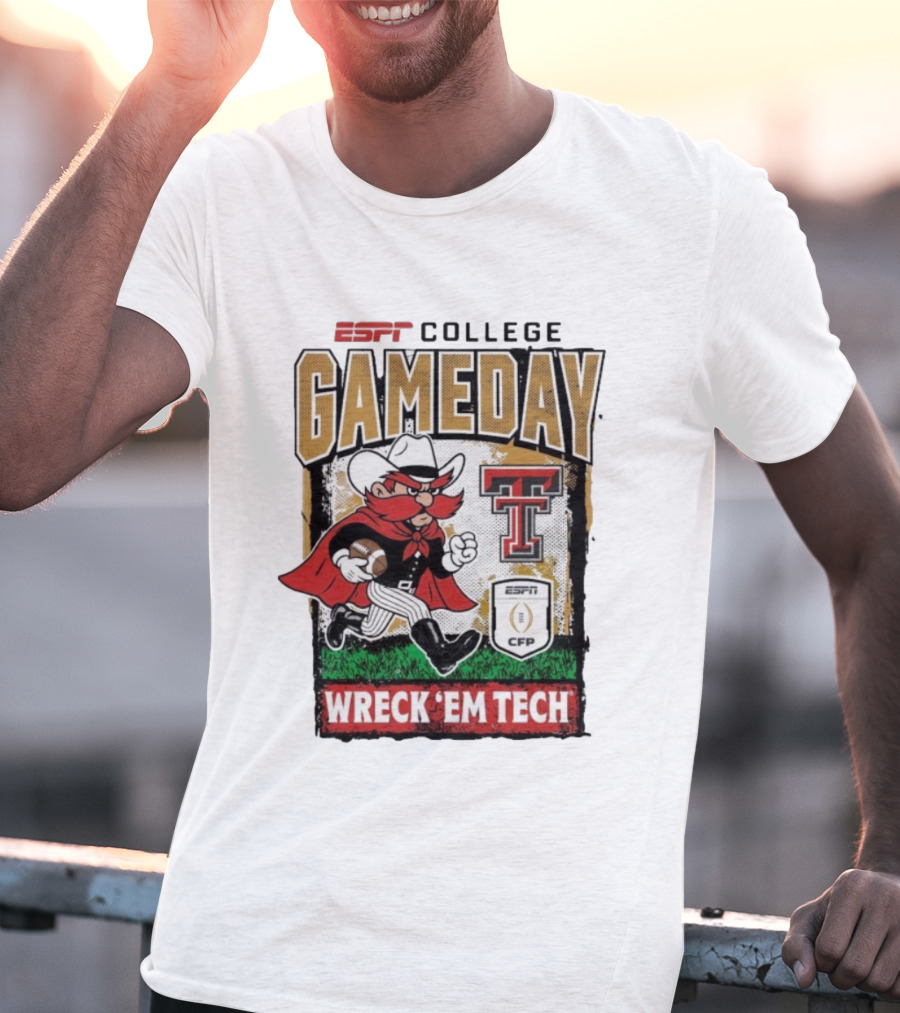 Texas Tech Red Raiders ESPNU College Gameday Wreck 'Em Tech Mascot CFP 2025-2026 T-Shirt