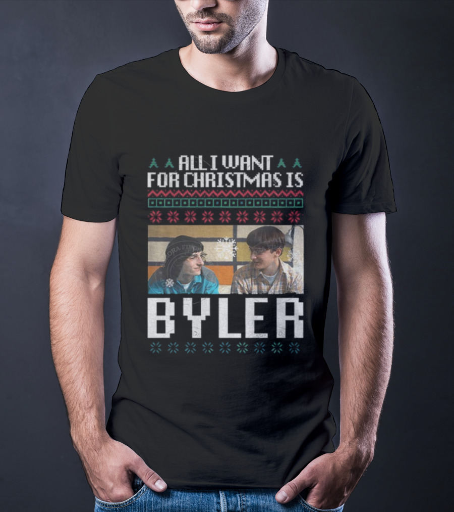 All I Want For Christmas Is Byler Merry Christmas Friends Snowflakes T-Shirt