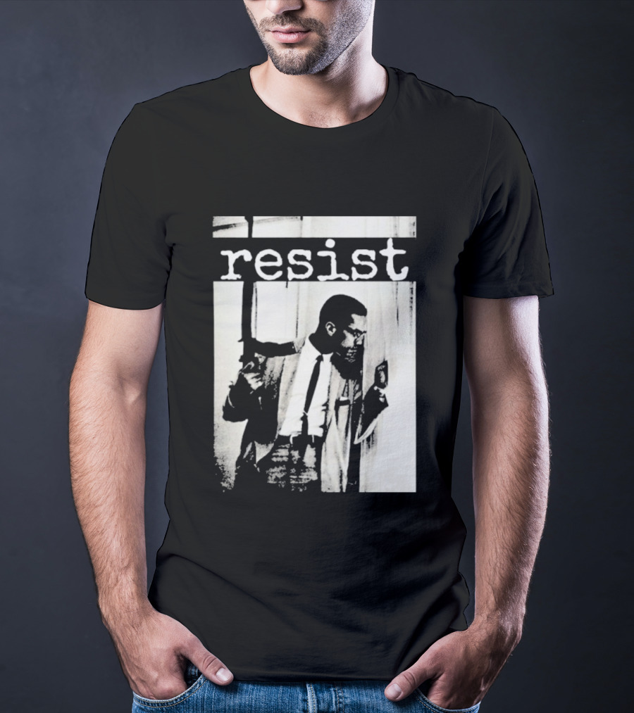 Malcolm X Resist Powerful Message Imagery T-Shirt