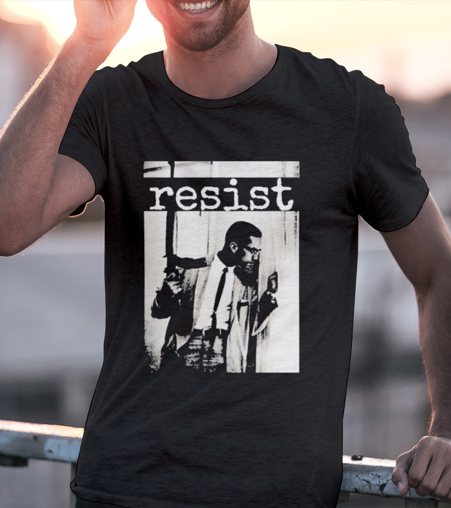 Malcolm X Resist Powerful Message Imagery T-Shirt