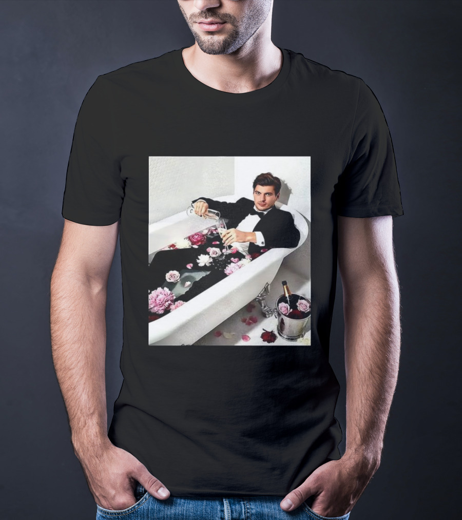 Max Verstappen Oracle Red Bull F1 Elegant Tuxedo Bathtub Roses T-Shirt