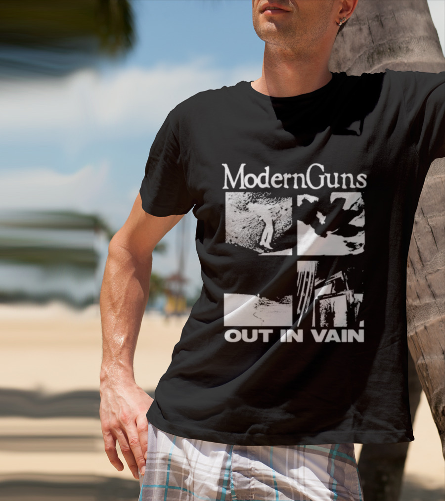 Modern Guns Out In Vain Four-Panel Abstract Imagery T-Shirt