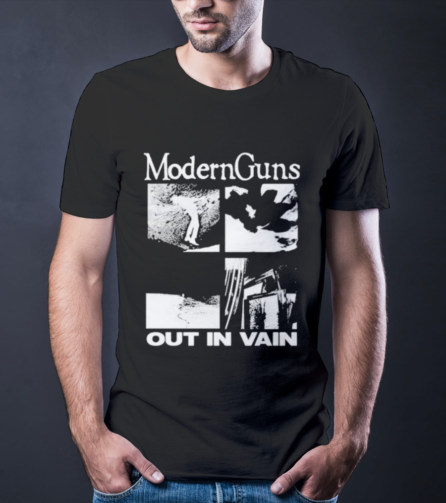 Modern Guns Out In Vain Four-Panel Abstract Imagery T-Shirt