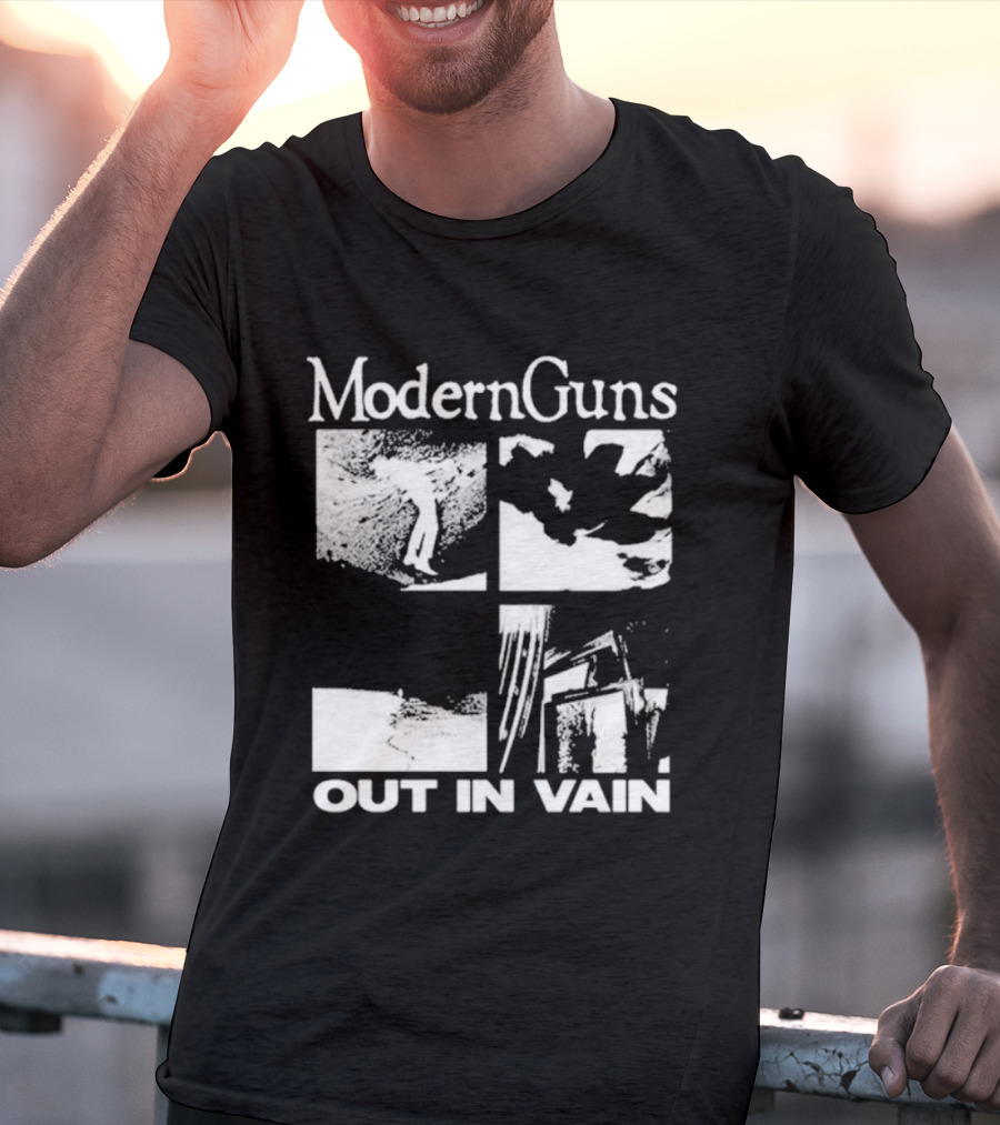 Modern Guns Out In Vain Four-Panel Abstract Imagery T-Shirt