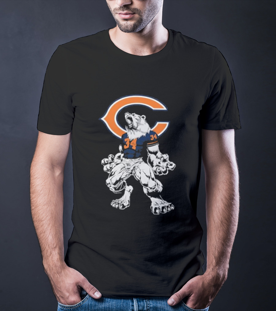 Chicago Bears Mascot Iconic Scream 34 Fan Favorite Football Team Apparel T-Shirt