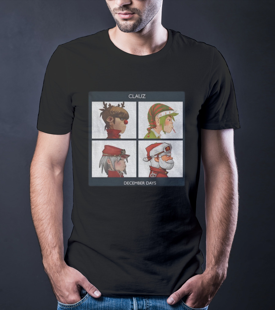 Clauz December Days Christmas Characters Album Cover Parody T-Shirt