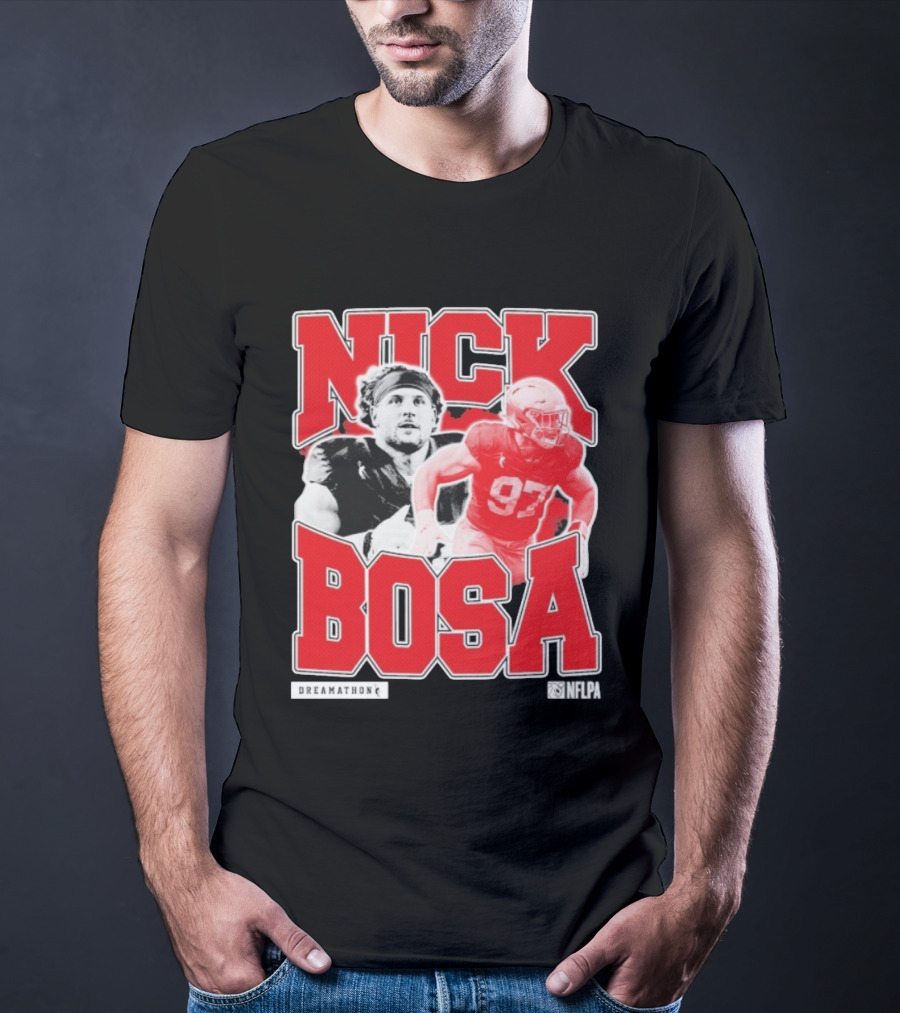 Nick Bosa Dreamathon NFLPA 97 Football Player Portrait T-Shirt