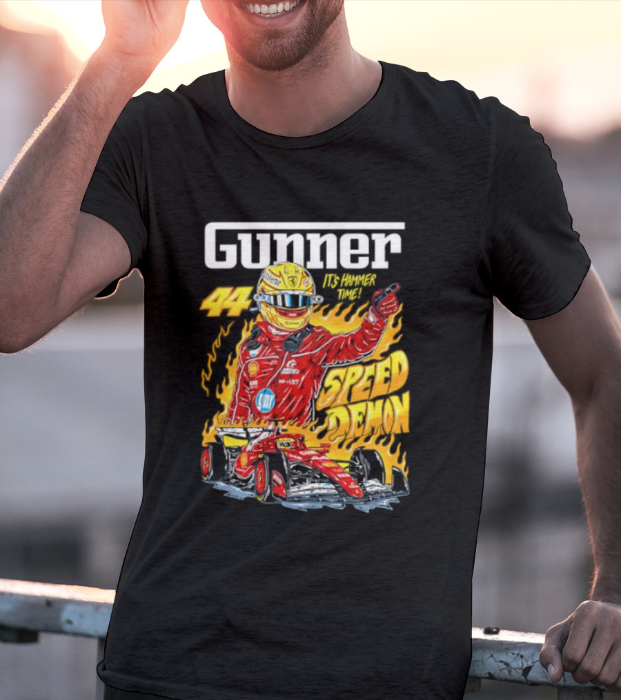 Gunner 44 Speed Demon Lewis Hamilton It's Hammer Time Racing Legend T-Shirt