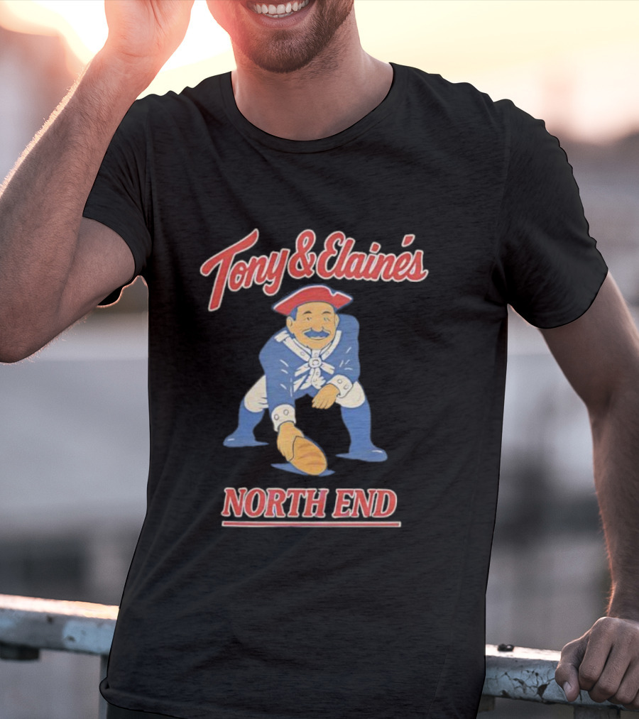 Tony & Elaine’s Colonial Figure Holding Bread North End T-Shirt