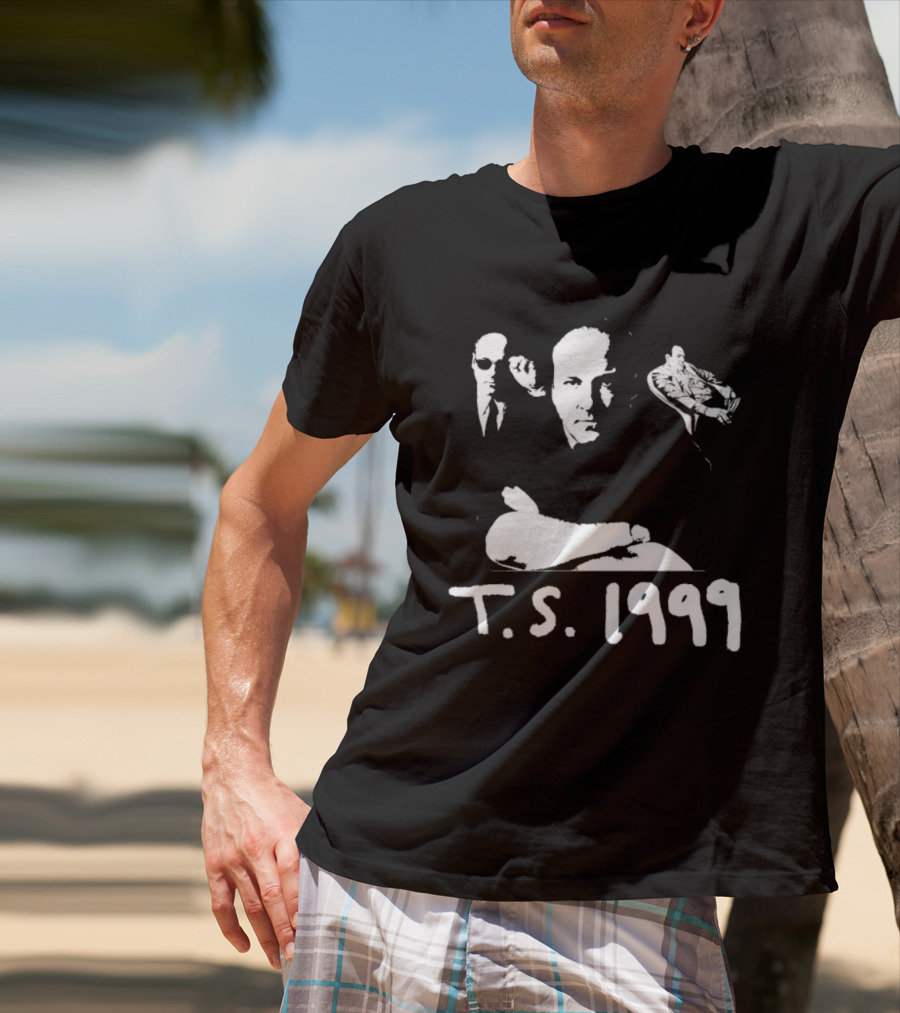 T.S. 1999 Sopranos Inspired Iconic Mob Boss Imagery T-Shirt