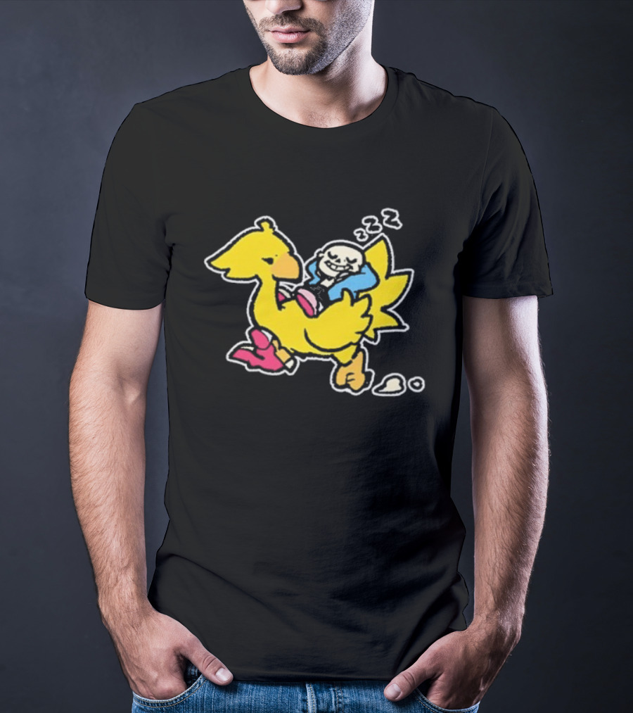 Undertale X Square Enix Sans Riding Chocobo Collaboration T-Shirt