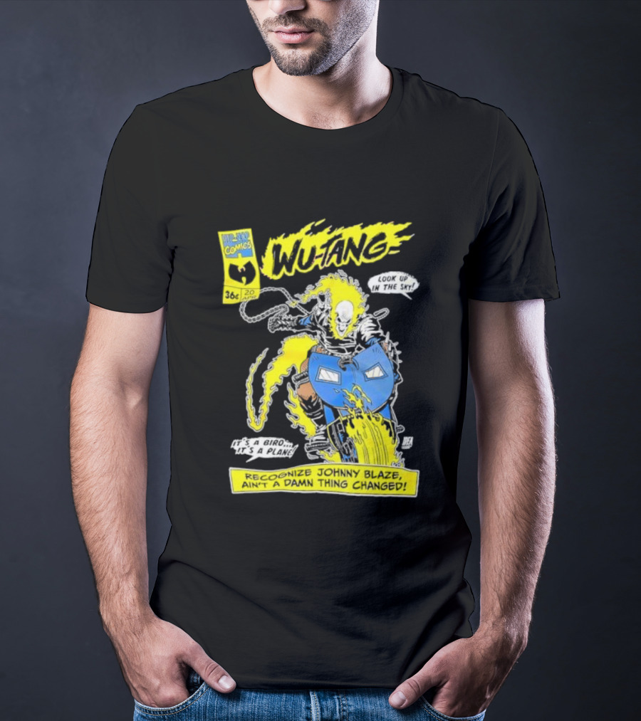 Wu-Tang Ghost Rider Look Up In The Sky WL Super Hero Comics Collab T-Shirt
