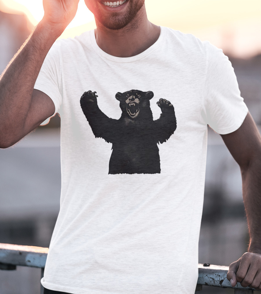 Bear Schmidt Fierce Roaring Black Bear Iconic Expression T-Shirt