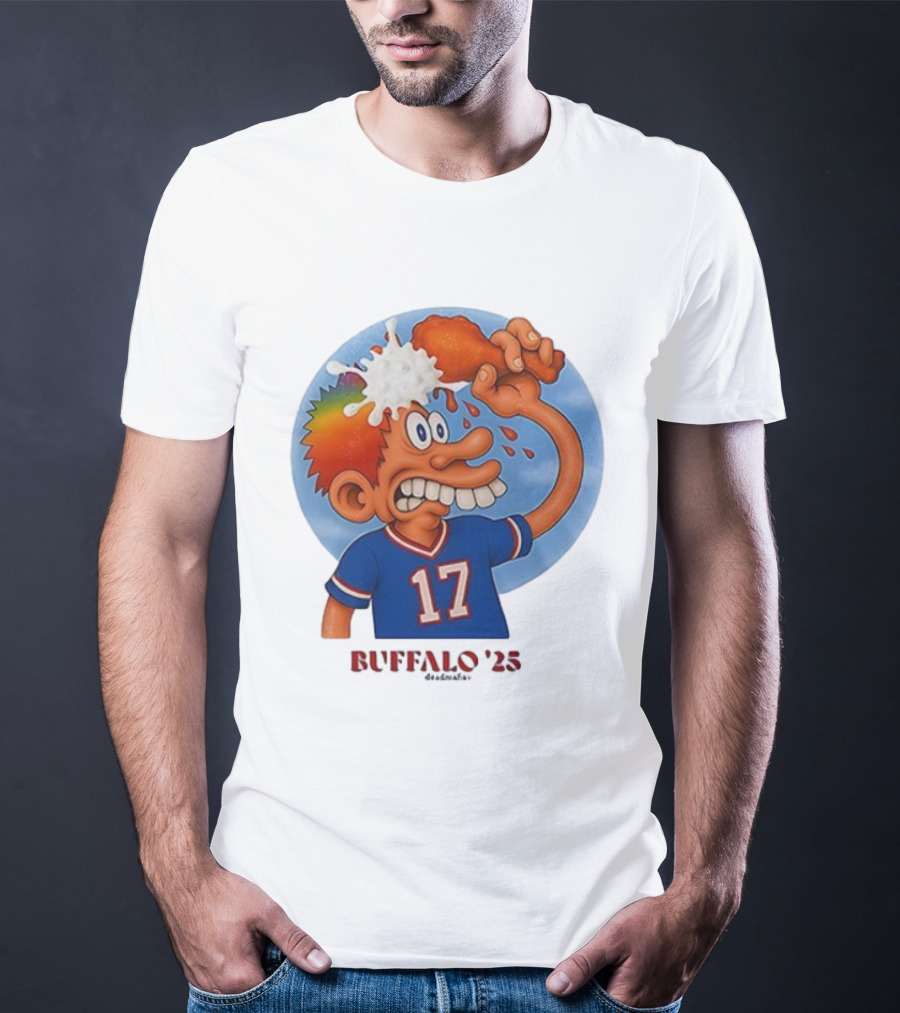 Buffalo Bills Cartoon Character Chicken Wing Helmet 17 Buffalo '25 T-Shirt