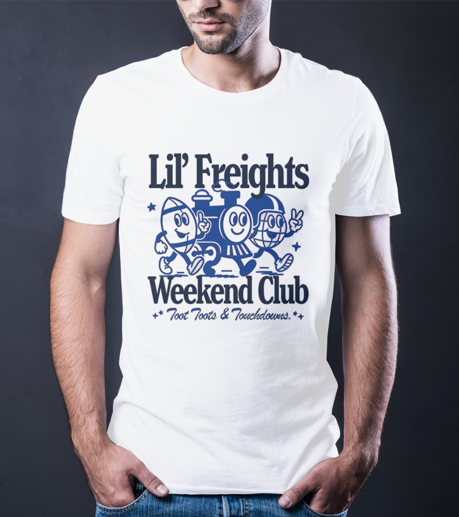 Lil’ Freights Weekend Club Toot Toots And Touchdowns Steam Train T-Shirt
