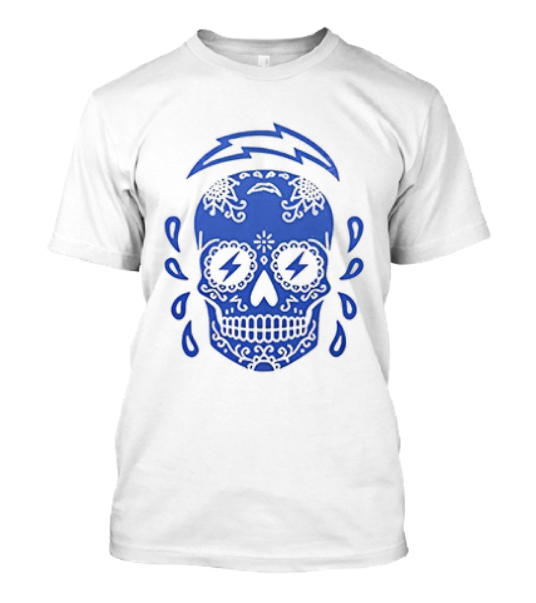 Puro Chargers 1960 Los Angeles Chargers Sugar Skull NFL Team Spirit T-Shirt