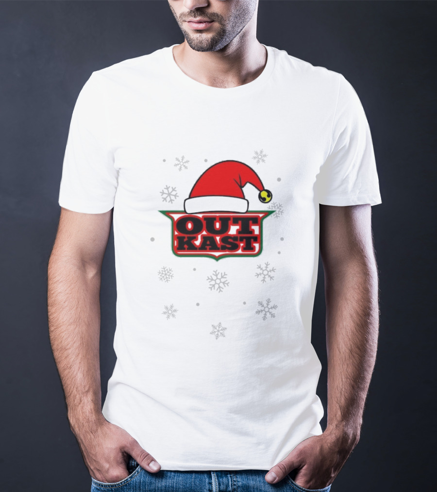 Outkast Christmas Santa Hat Snowflakes T-Shirt