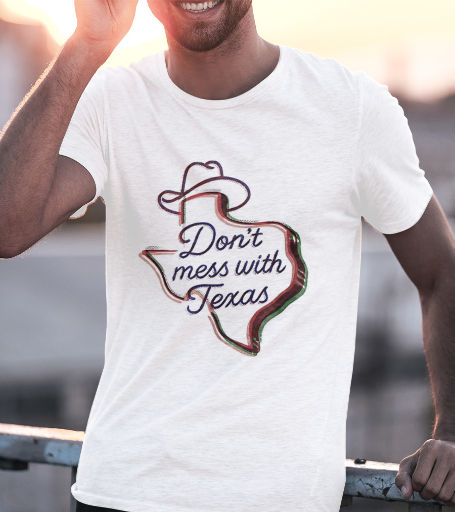 Don’t Mess With Texas Cowboy Hat Outline Map T-Shirt