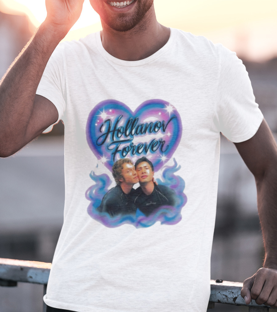 Hollanov Forever Airbrush Heart Blue Pink T-Shirt