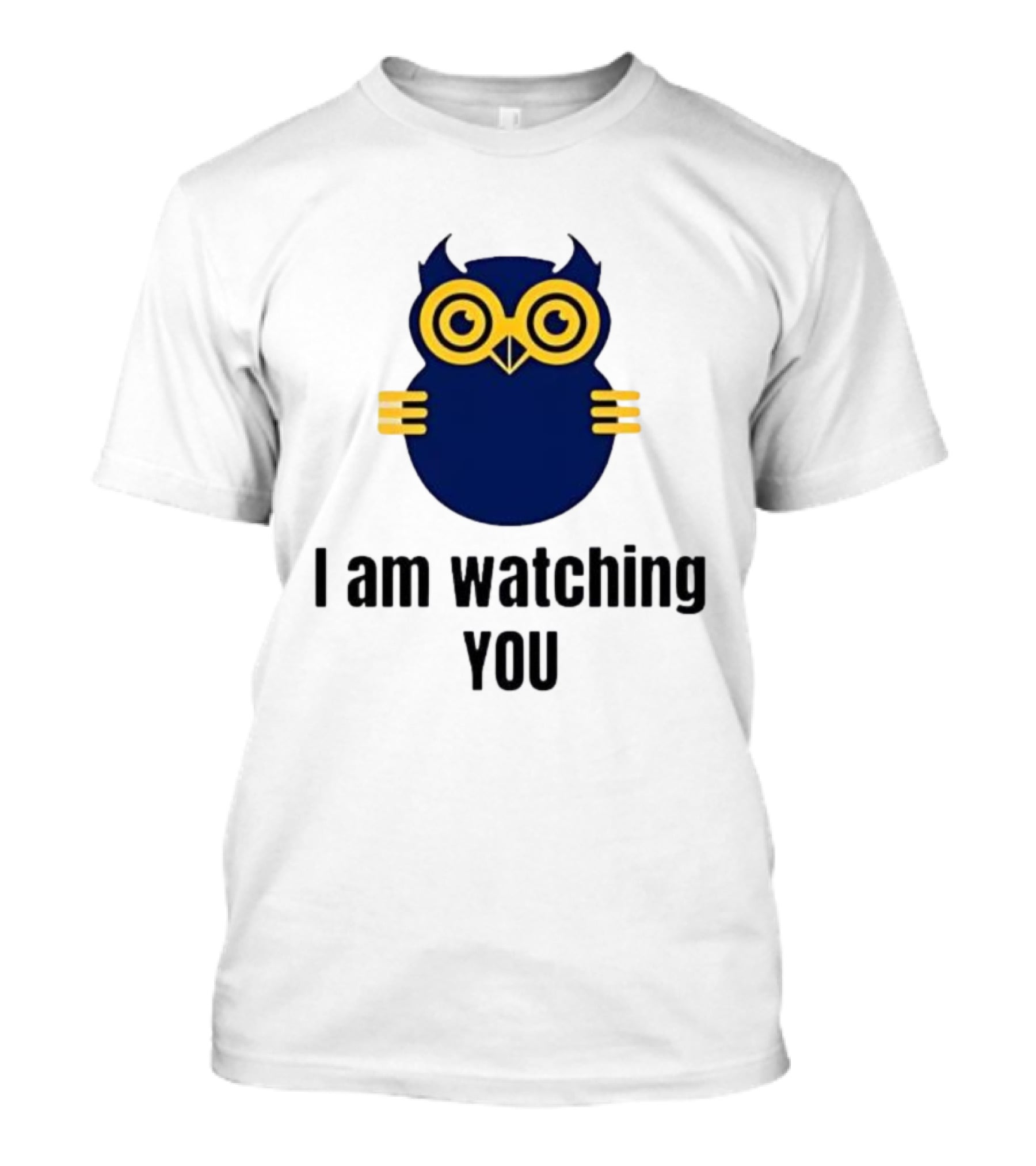 Owl I Am Ing You Blue Yellow Eyes Curvy Wings T-Shirt