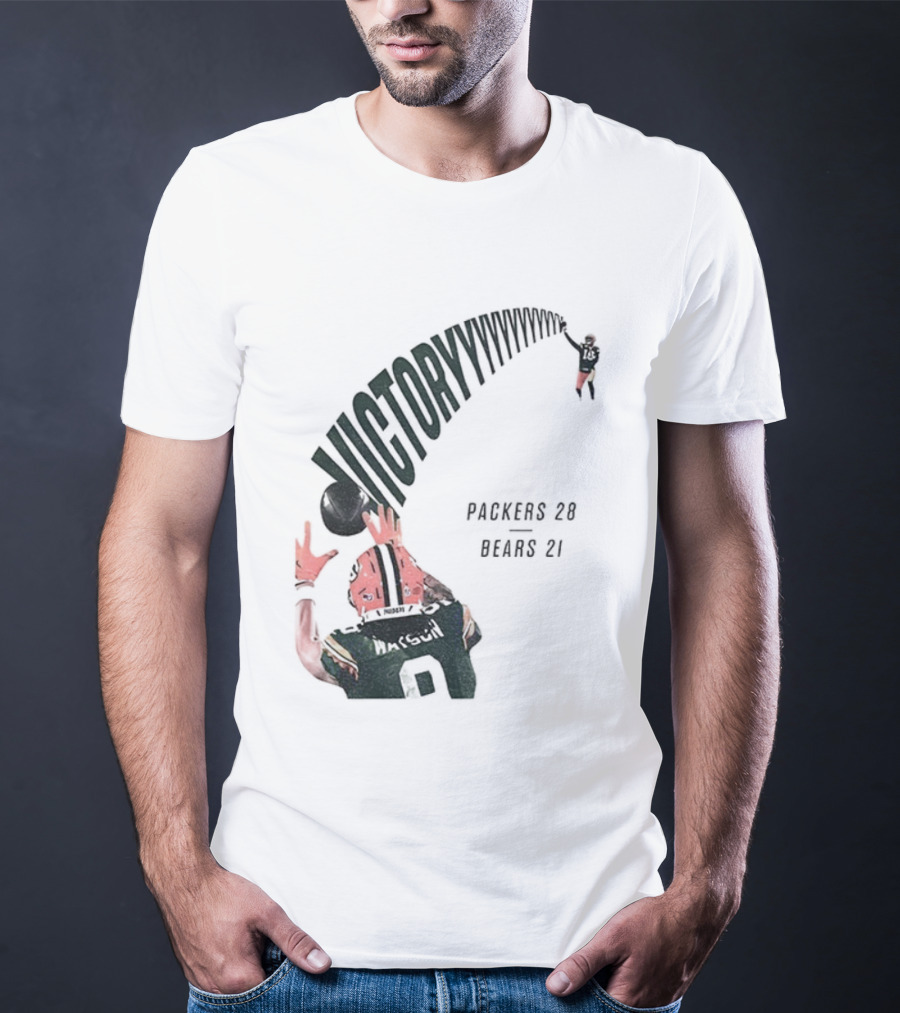 Green Bay Packers Victory 28 Bears 21 Football Win Over Chicago T-Shirt