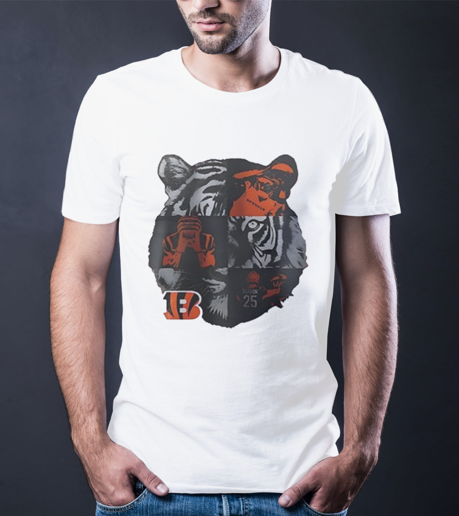 Cincinnati Bengals Season 25 Tiger B Emblem T-Shirt