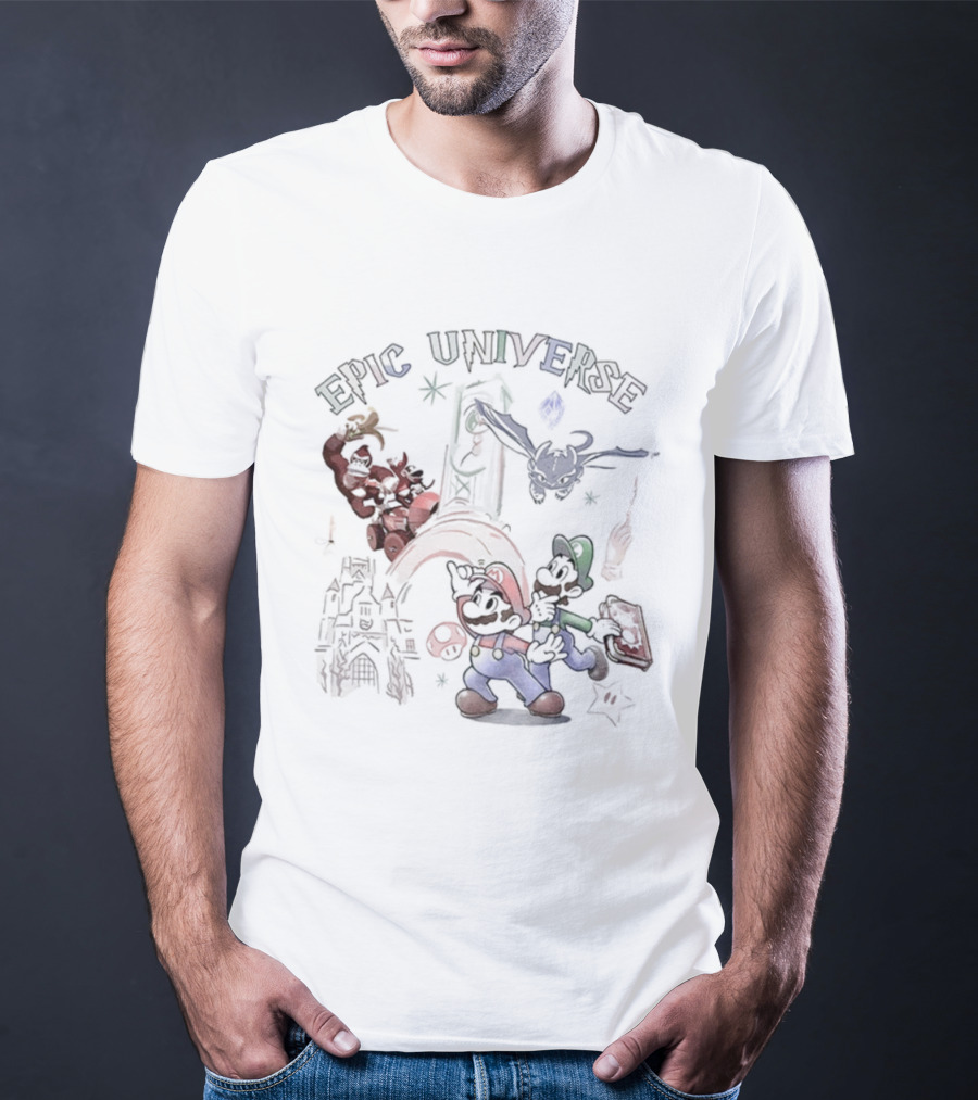 Epic Universe Mario Luigi Donkey Kong How To Train Your Dragon Collaboration T-Shirt