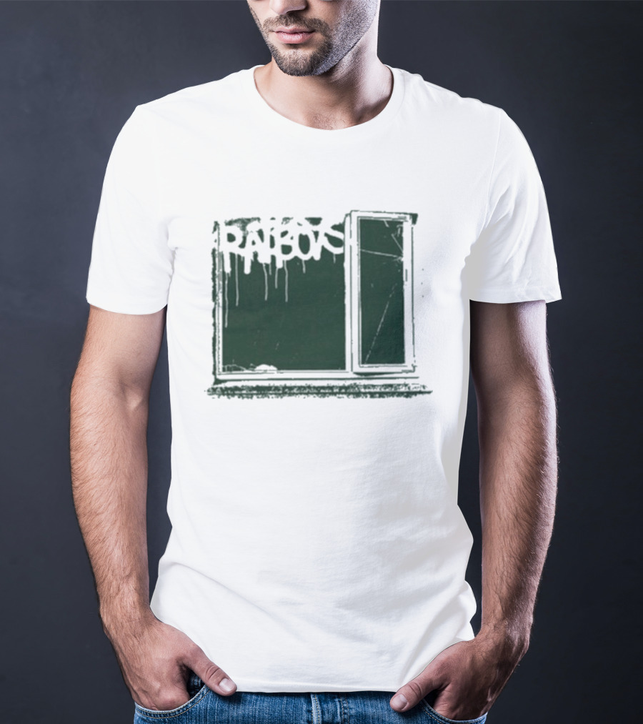 Ratboys Beige Cracked Window Dark Green T-Shirt