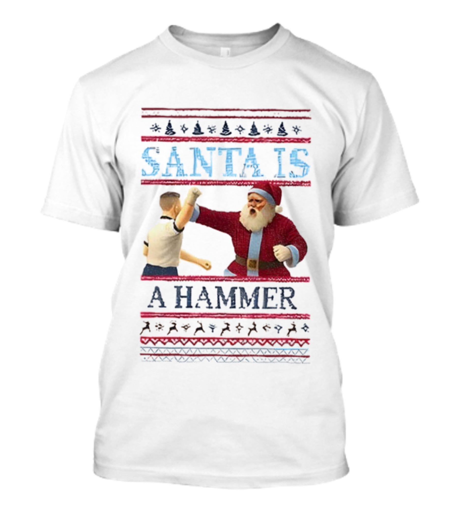 Santa Is A Hammer Christmas Funny Boxing Holiday T-Shirt