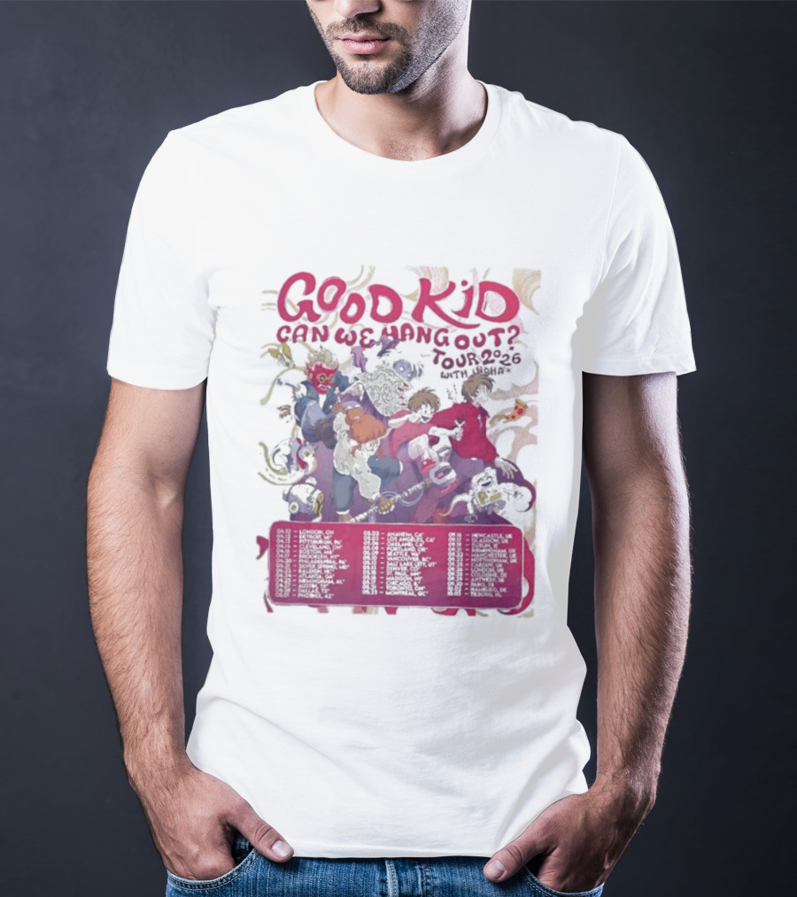 Good Kid Can We Hang Out Tour 2026 Dates Psychedelic Theme T-Shirt